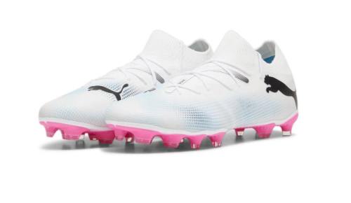 PUMA-Future-7-Match-Gras-Kunstgras-Voetbalschoenen-MG-Wit-Roze-Zwart-E-90